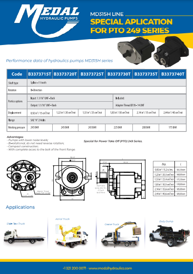MD315H Line - Special Aplication For PTO 249 Series - 